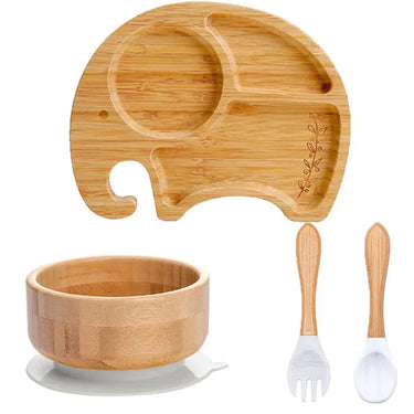 BambooGuard | Seguro y Ecológico para Comer - Set de Vajilla para Bebé con Ventosa